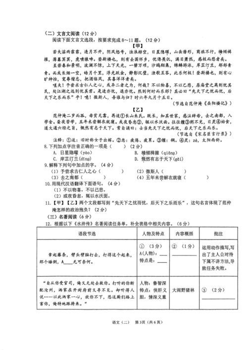 2023年海南省?？谑械谑闹袑W集團初中學業水平模擬考試 二 語文試題 圖片版無答案